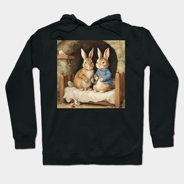 Whimsical Bunnies Hoodie by Souls.Print